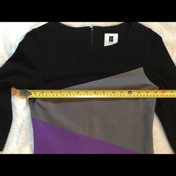 Small 2 Lisa Perry Pencil Dress Black Purple Gray - Picture 6 of 8